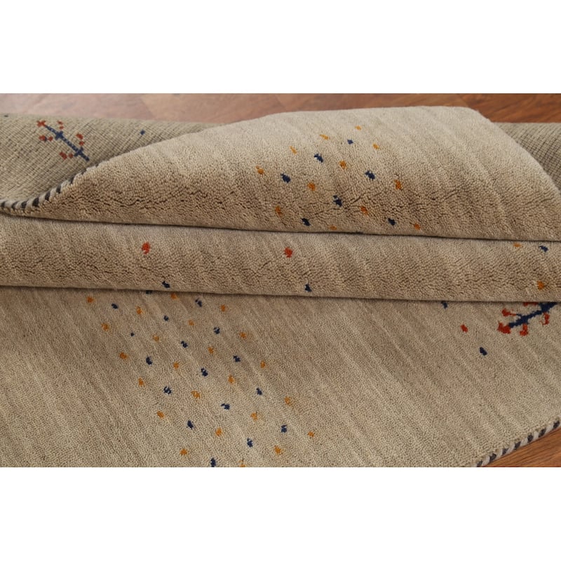 Tribal Gabbeh Oriental Accent Rug Handmade Wool Carpet - 3'11"x 5'10"