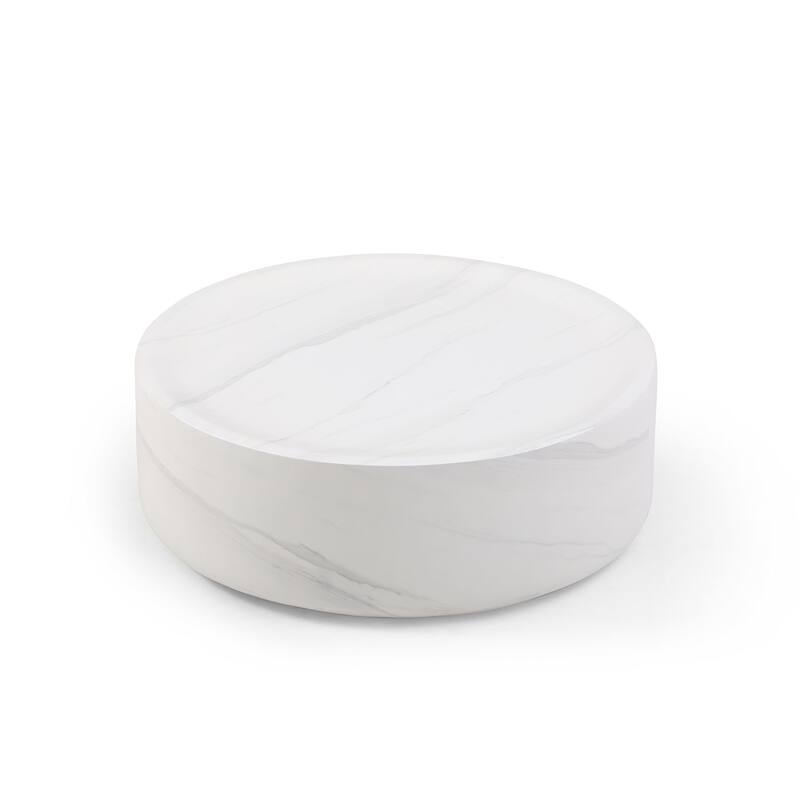 31.49'' Faux MARS Pattern Coffee Tables for Living Room Round Tea table for Living Room, No Need Assembly.