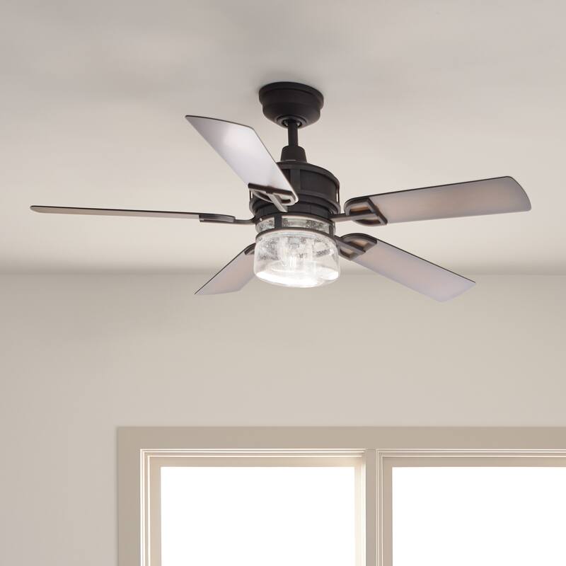 Kichler Lighting Lyndon Patio 52-inch LED Ceiling Fan Distressed Black