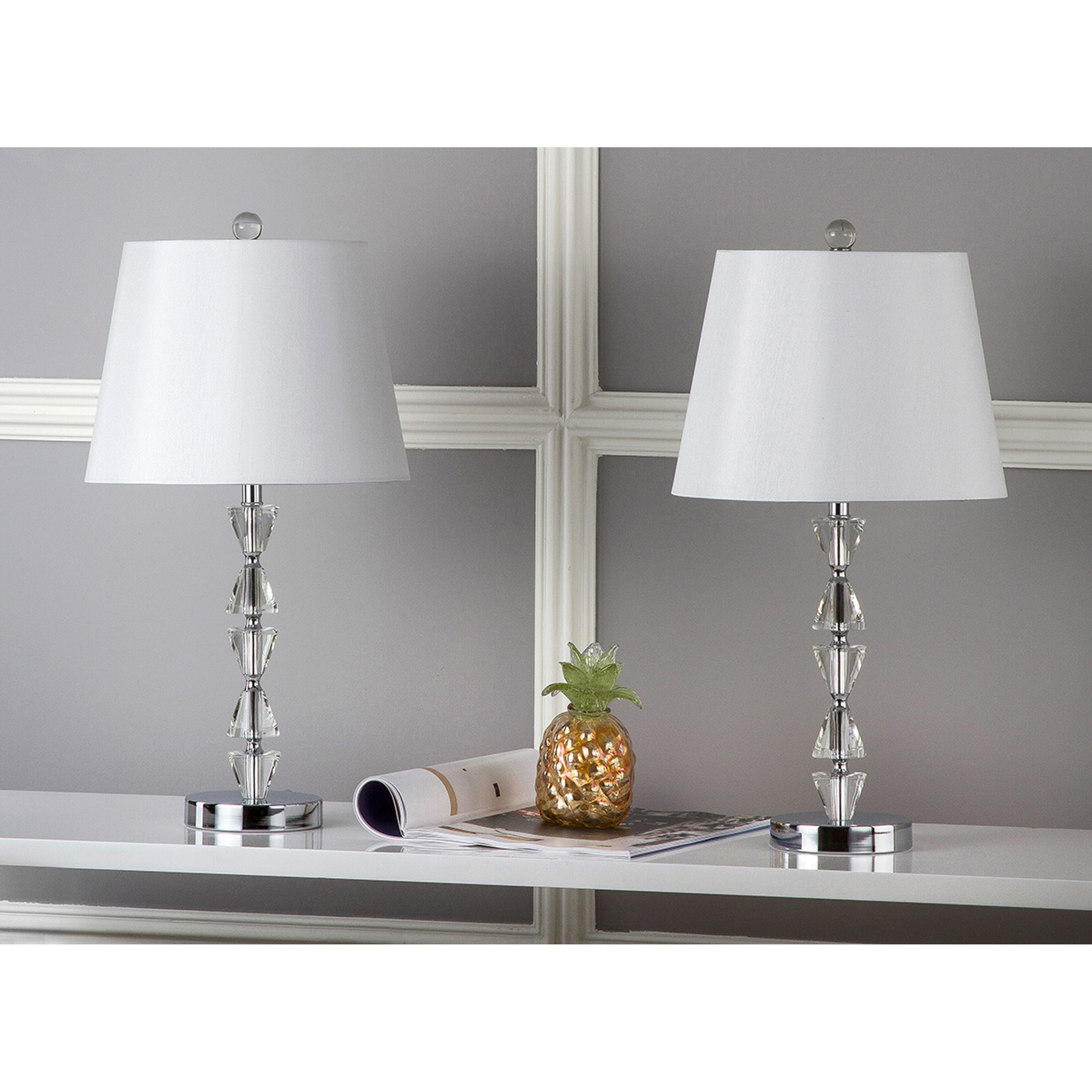 crystal table lamp with prisms
