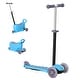 preview thumbnail 1 of 6, 3-in-1 Kids Push Rider, Scooter, and Sliding Walker with Adjustable Handlebar and Storage Seat for Boys and Girls - Blue Blue