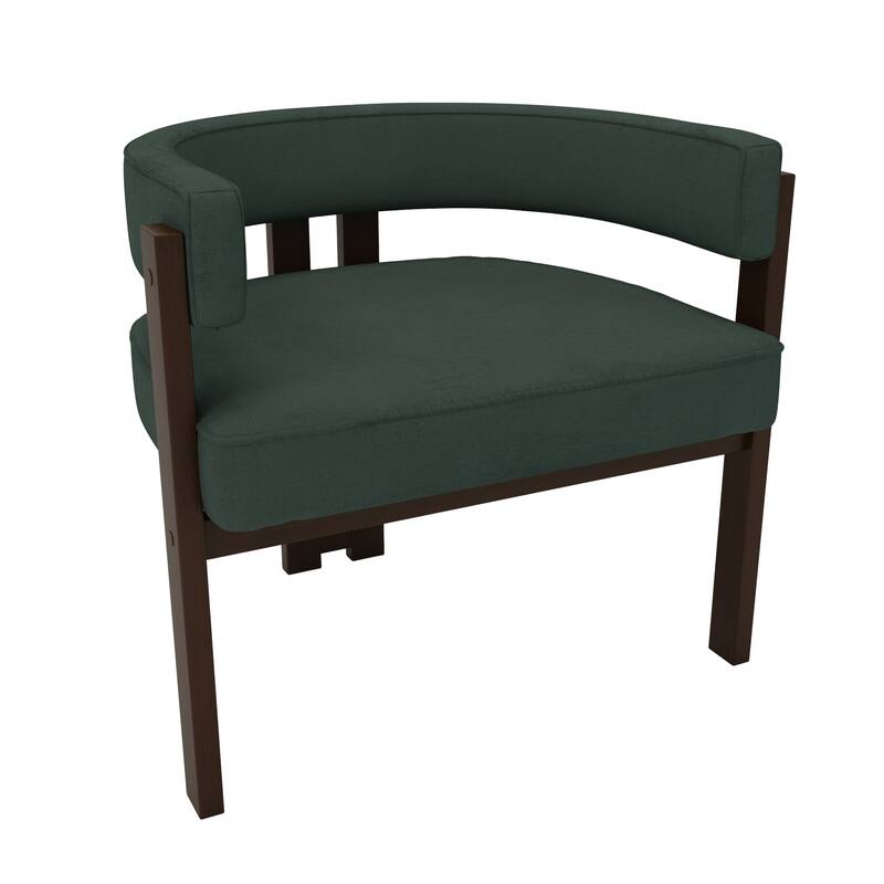 Modern Accent Chair, Upholstered Armchair with Open Back, 3 Legs Barrel Dining Chair Comfy Casual Side Chair Set of 2