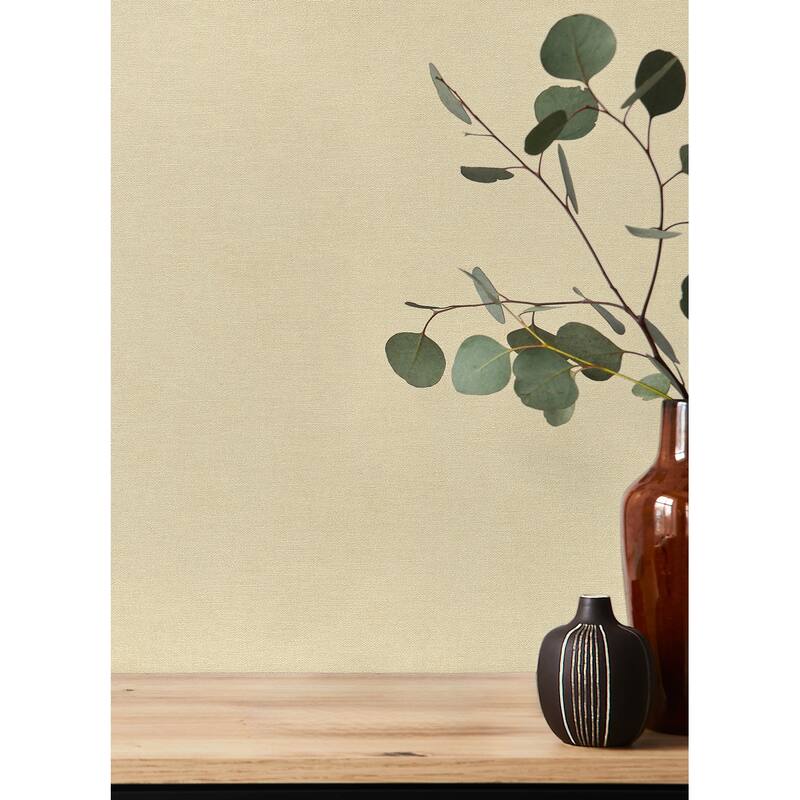 A-Street Prints Cullen Khaki Faux Linen Wallpaper