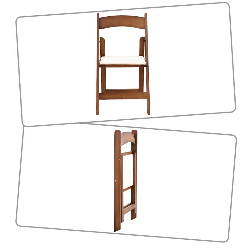 Modern simple style foldable dining chair set with upholstered cushions