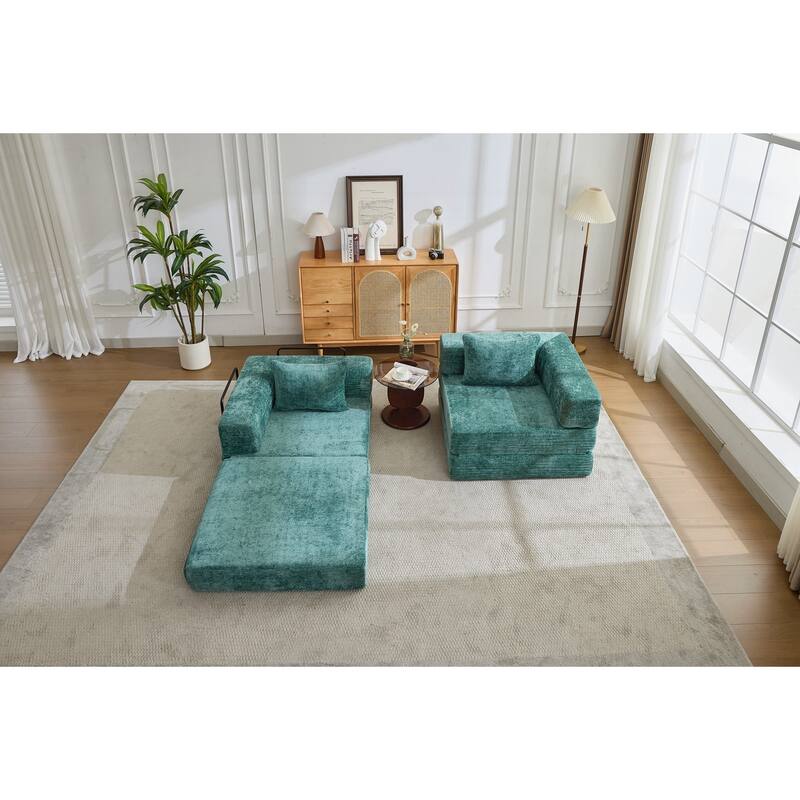 Compression Sofa,Convertible Floor Sofa Bed with Fixed-Shape Frame