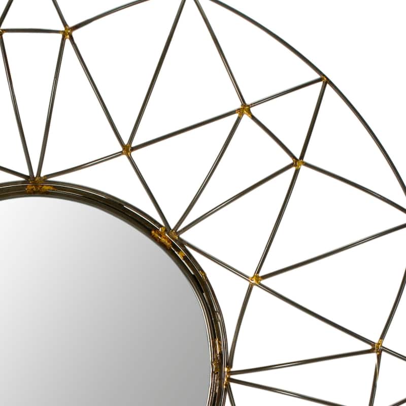 SAFAVIEH Deolinda Iron 32-inch Round Decorative Mirror - 32" x 3.5" x 32" - 32Wx4Dx32H