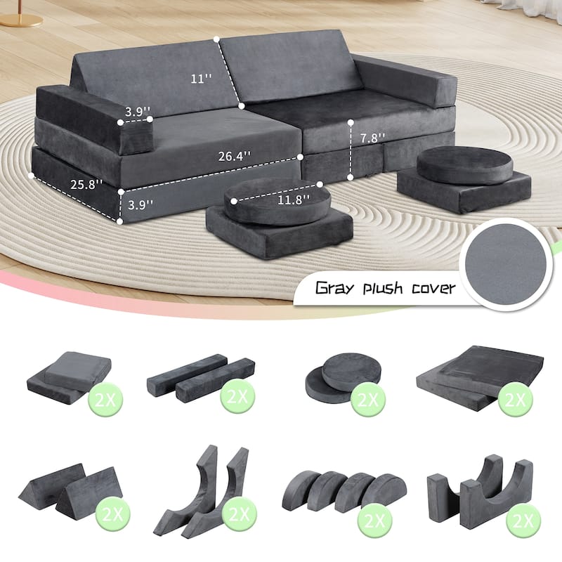 18-Piece Soft Building Blocks Set for Kids – Educational Foam Block Sofa for Climbing, Stacking & Creative Play