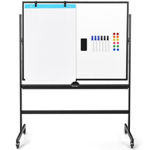 Costway 48''x36'' Mobile Magnetic Double-Sided Reversible Whiteboard - See details