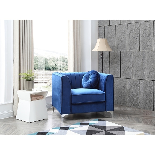 blue microsuede chair