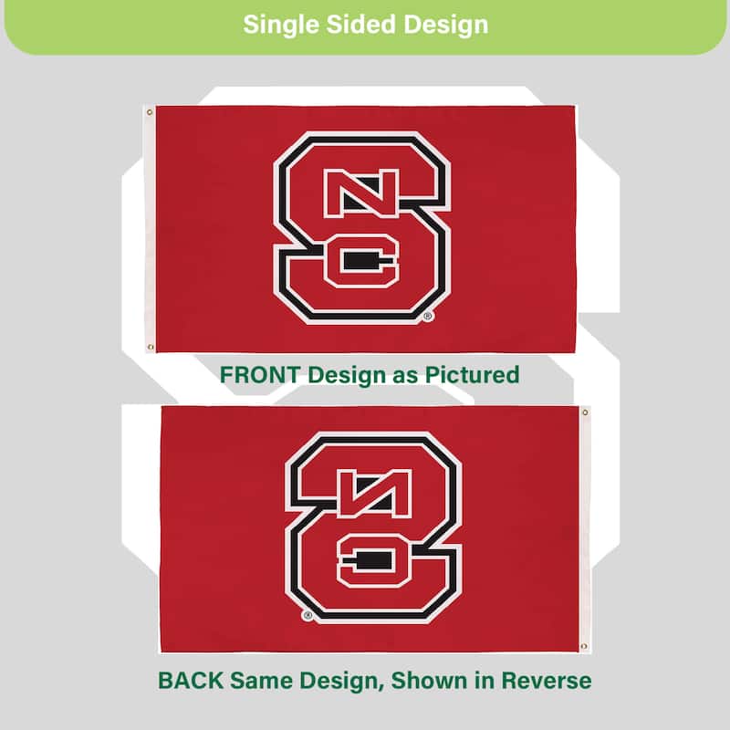 North Carolina State University Single Sided Flag w/ 2 Grommets, 3'x5'