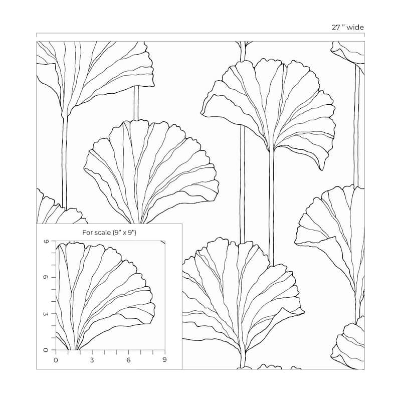NextWall Ginkgo Leaf Peel and Stick Wallpaper