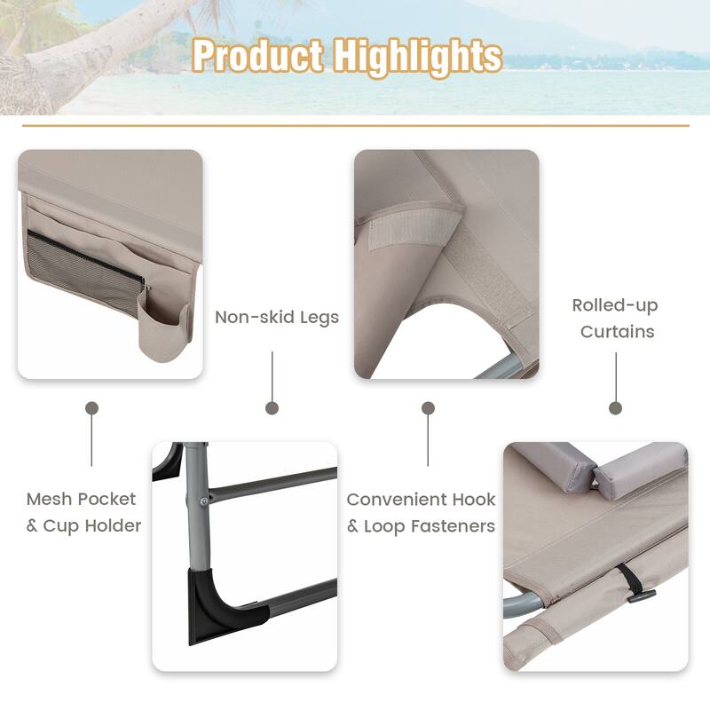 Costway Outdoor Folding Chaise 5-Position Lounge Chair with Face Hole - See Details