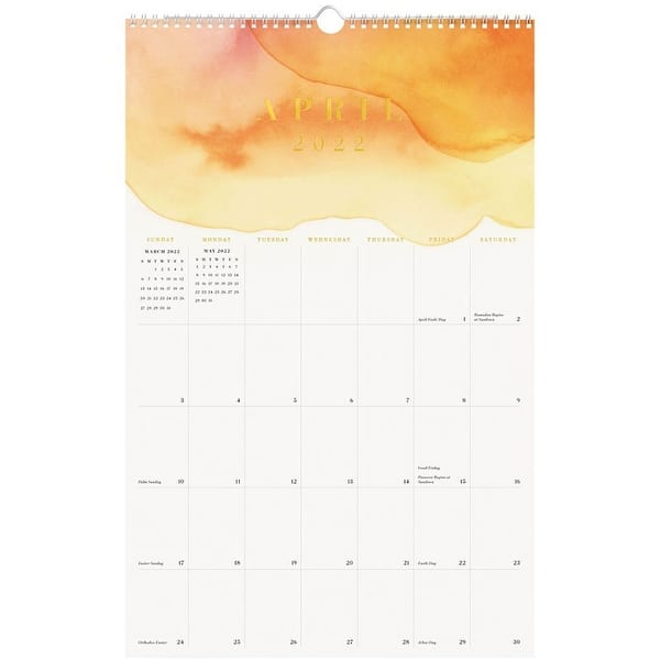 Waste Not Paper, Tall Watercolor 2022 Wall Calendar - Overstock - 33938257