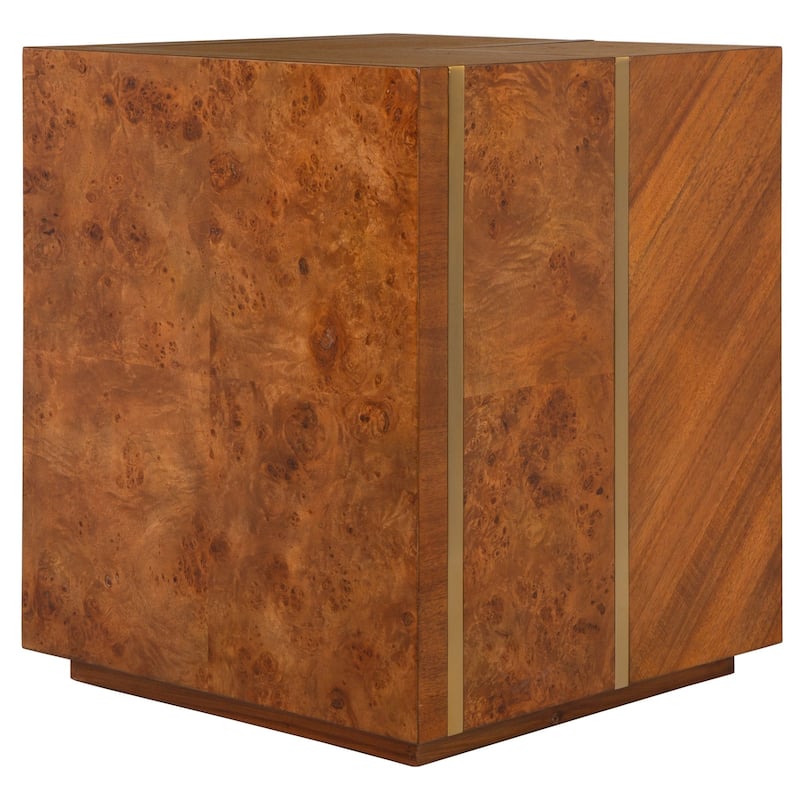 Grain Pattern Wooden Side Table - 24' - Brown
