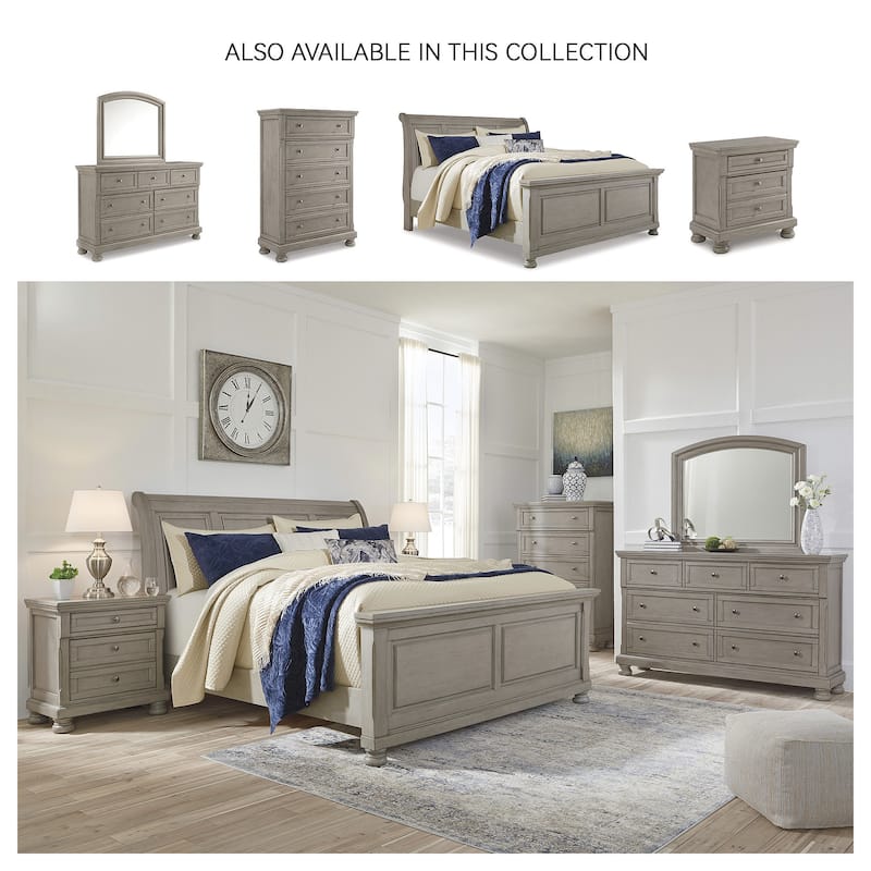 Signature Design by Ashley Lettner Light Gray Sleigh Bed