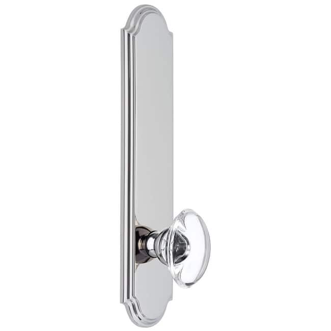 Grandeur Arc Solid Brass Tall Plate Rose Single Dummy Door Knob with