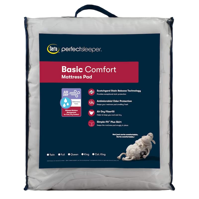 Serta Air Dry Basic Comfort Mattress Pad - White