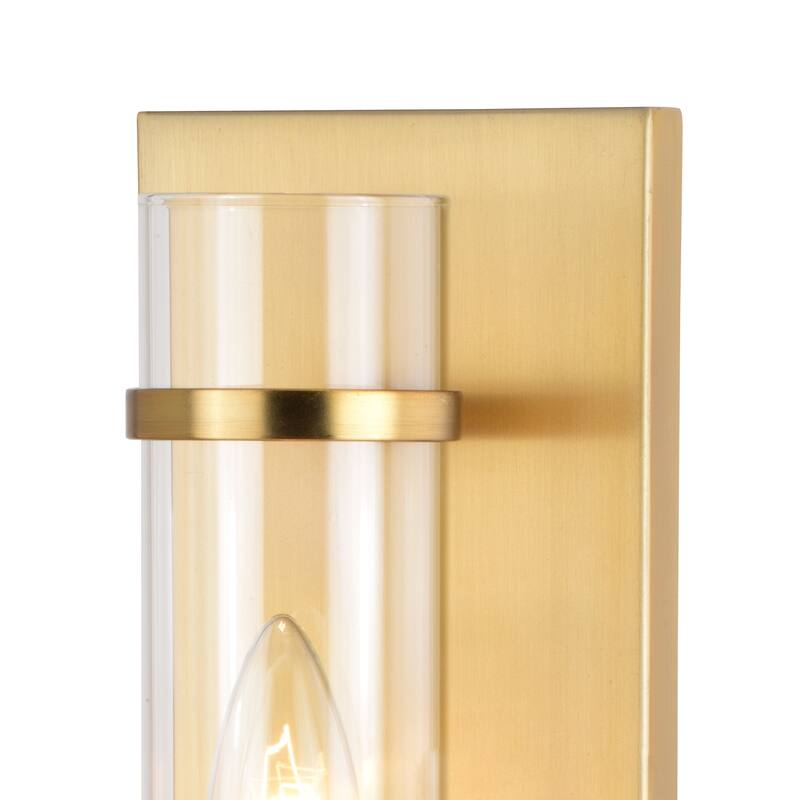 Bari 1 Light Contemporary Wall Sconce with Clear Cylinder Glass