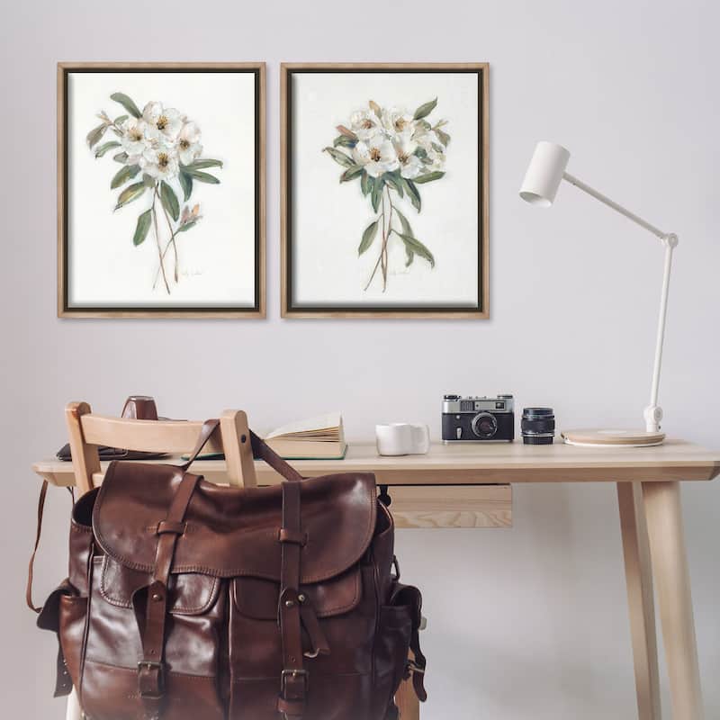 Stupell Wild Spring Flower Bundles Framed Floater Canvas Wall Art Design By Sally Swatland (Set of 2)