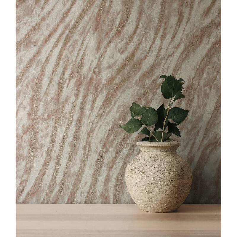 Fine Decor Arran Rose Gold Swirling Stripe Wallpaper