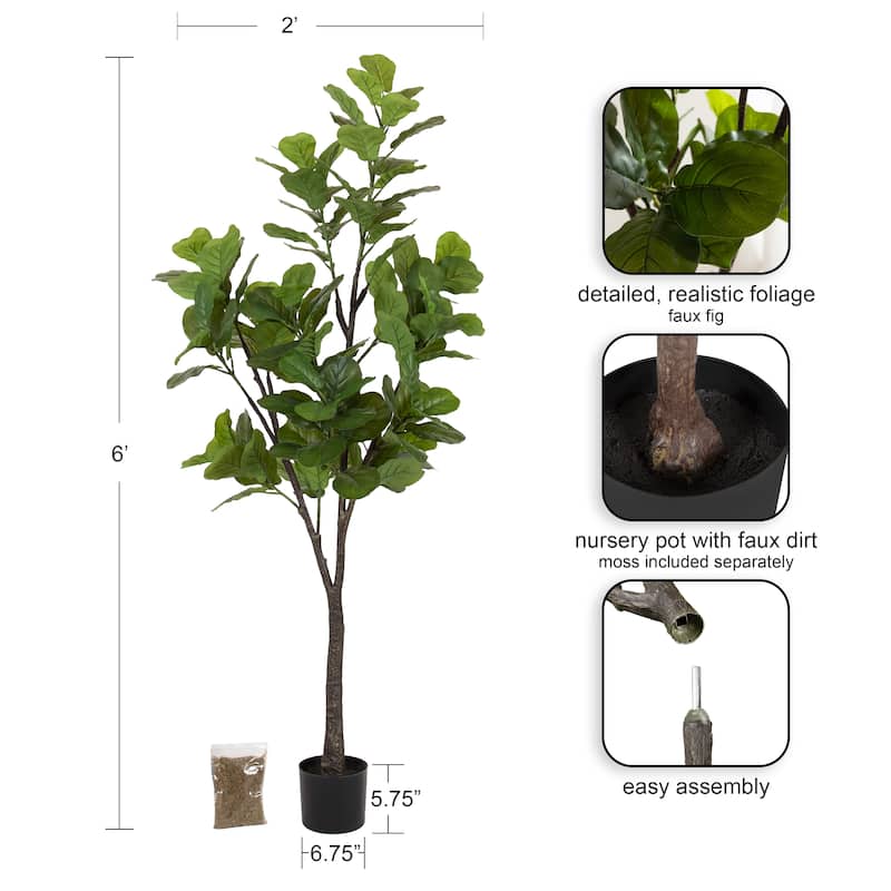 Kate and Laurel Fidmont Faux Fiddle Fig Tree