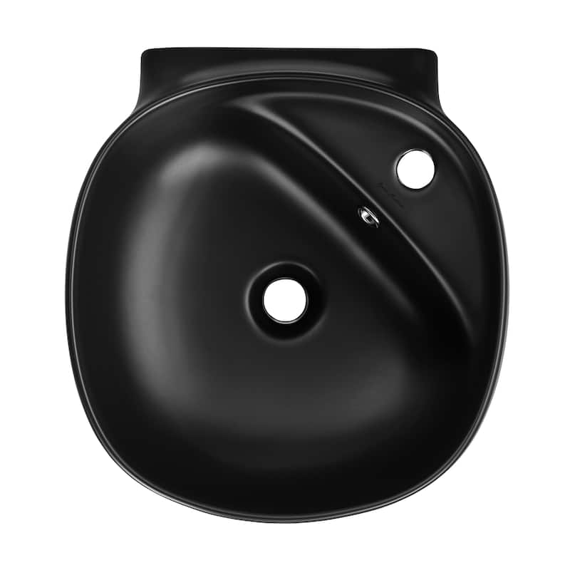 Dieppe Wall-Mount Sink In Matte Black - 18.15" x 18.5" 14.95"