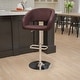 preview thumbnail 57 of 98, Chrome Upholstered Height-adjustable Rounded Mid-back Barstool Brown