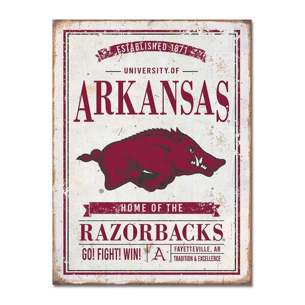 Shop University Of Arkansas Vintage Tin Sign Overstock 18535864