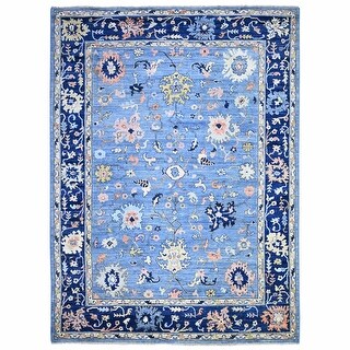 Shahbanu Rugs Little Boy Blue Natural Dyes Extra Soft Wool Hand Knotted ...