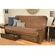 preview thumbnail 1 of 10, Copper Grove Kostandovo Storage Futon Set in Rustic Walnut Finish with Mattress marmont mocha