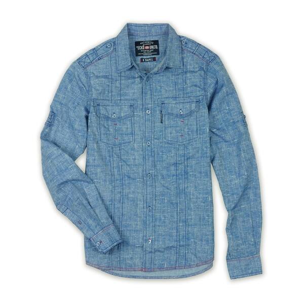 Shop Ecko Unltd Mens Keylargo Ls Woven Button Up Shirt Blue