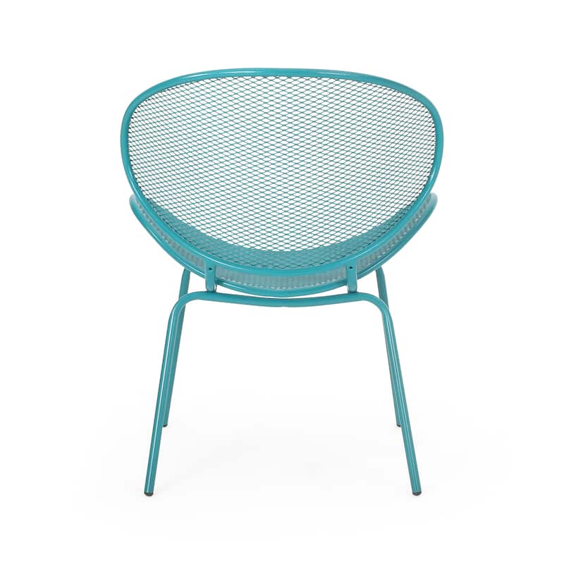Roomfitters Modern Accent Chair, Stylish Mesh Patio Seating, Lightweight Durable Design for Comfort, Teal (Set of 2)