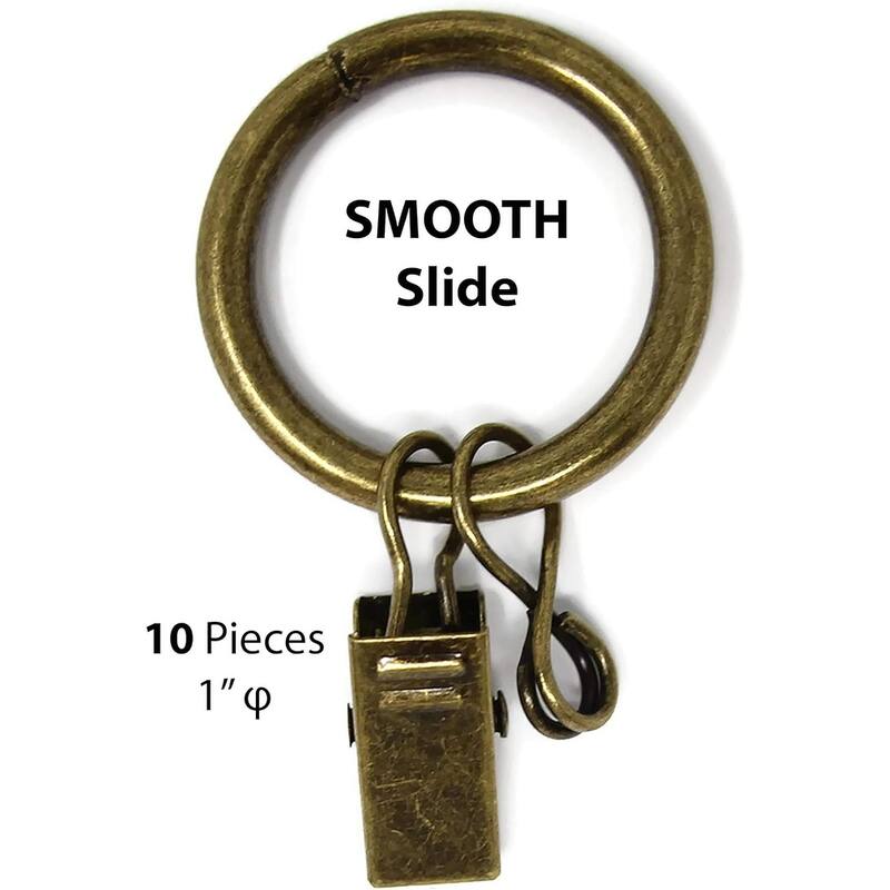 40PCS Solid Metal Window Drapery Curtain Panel Ring with Eyelet, 1" Inner Diameter, Fits Up to 3/4" Rod Multicolor