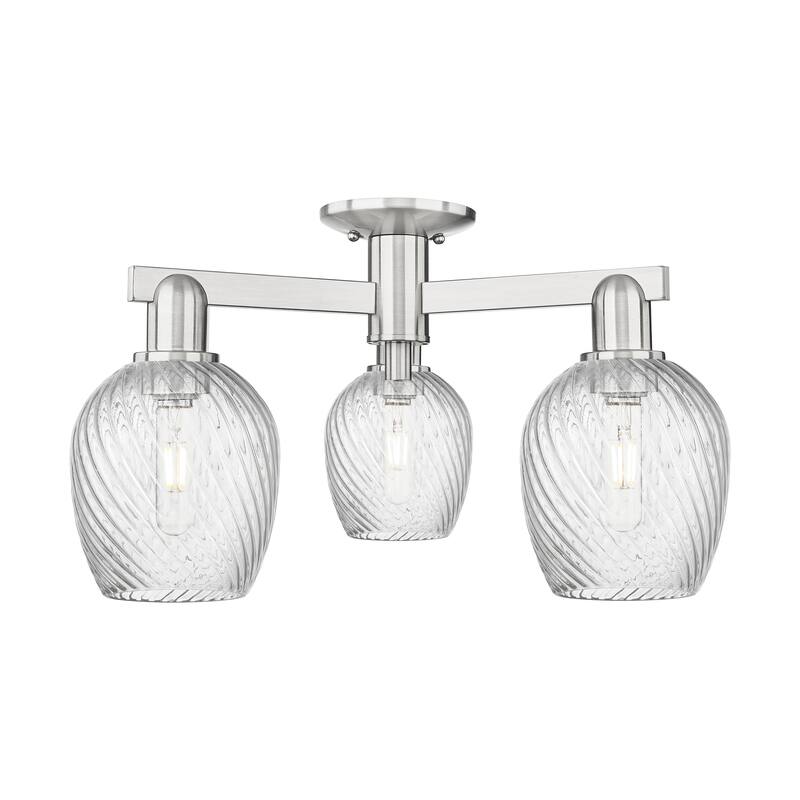 Innovations Lighting Endless Possibilities Arcadia - Salina - 3 Light 23" Semi-Flush Mount - Brushed Satin Nickel