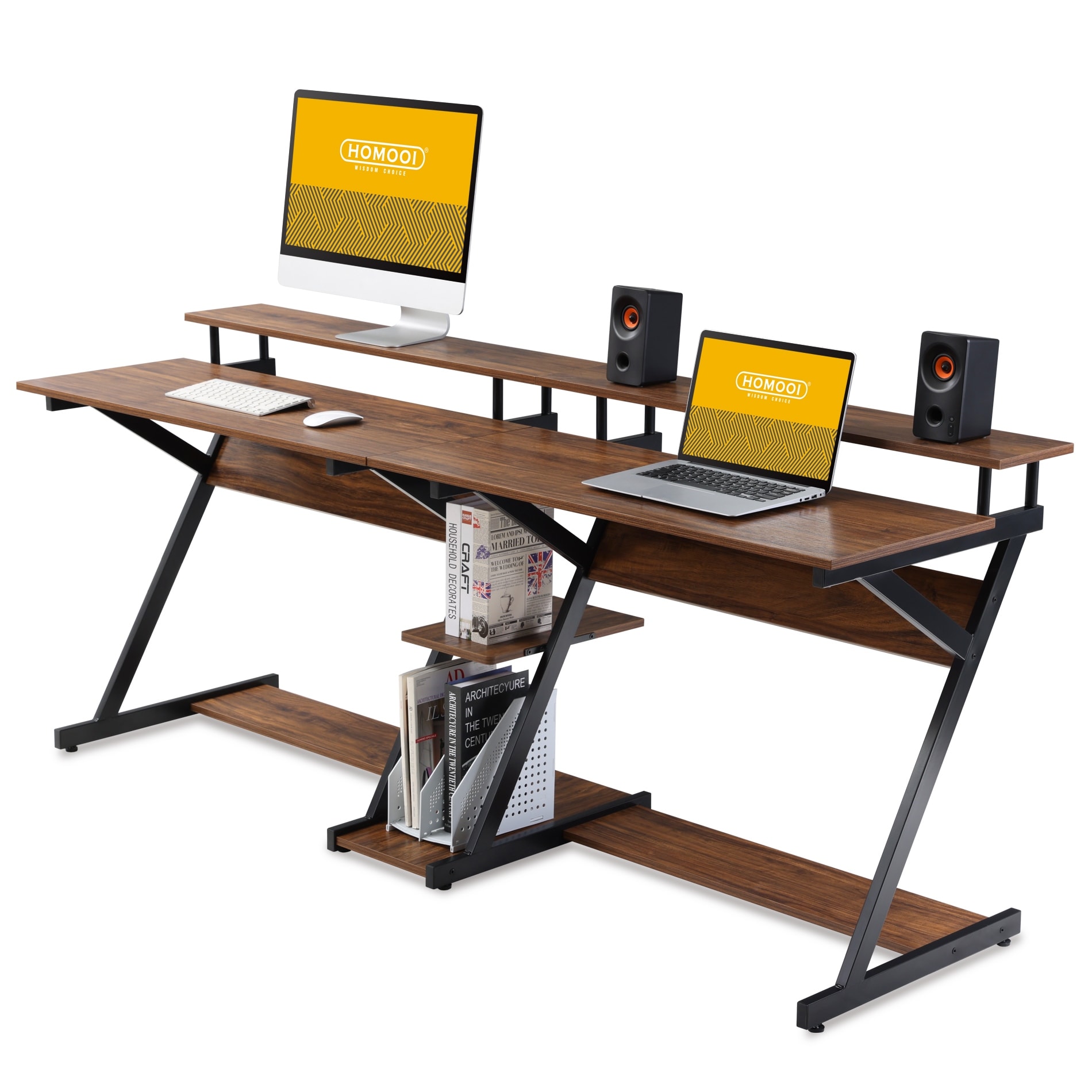 HOMOOI Computer Desk for 2 People, 78-Inch Table with