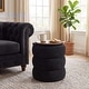 preview thumbnail 17 of 26, Adeco 16" Round Upholstered Storage Ottoman with Wood Lid