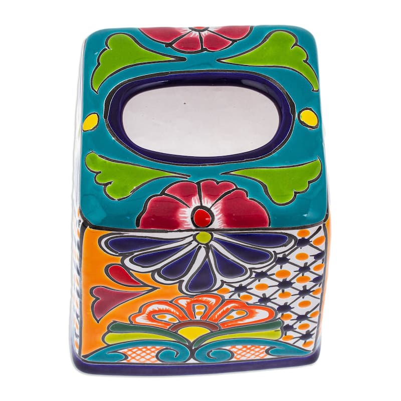 Novica Handmade Classic Convenience Ceramic Tissue Box Cover