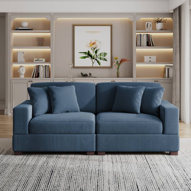 Oversized Modular Sectional Sofa Set with Pillows for Living Room