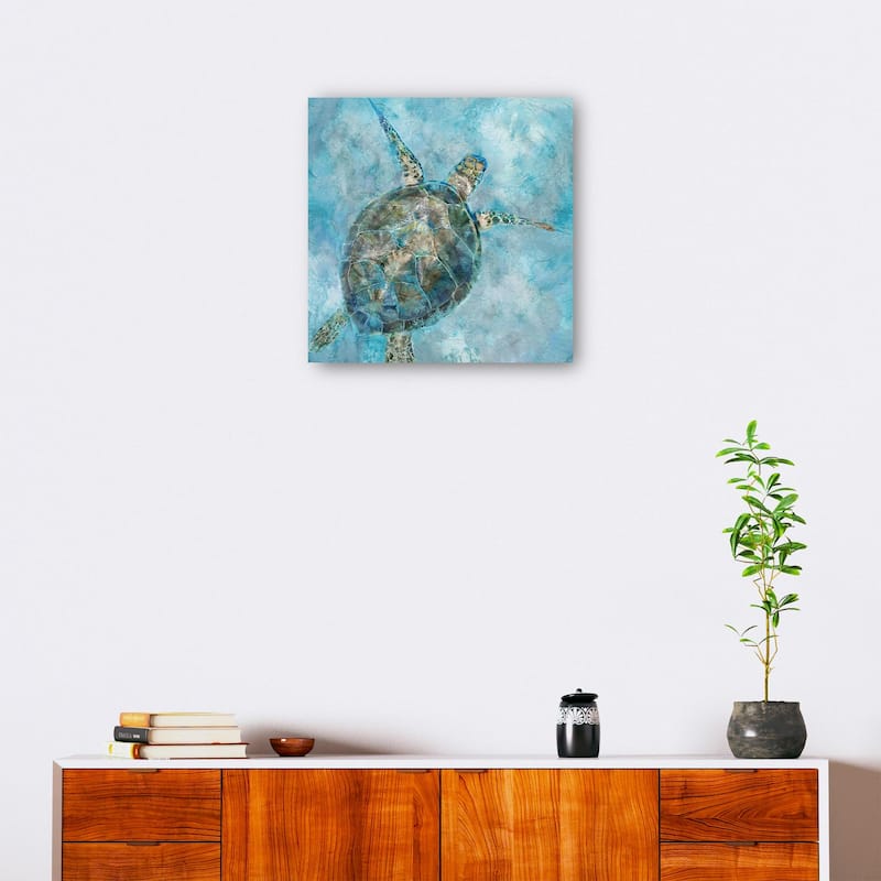 Sea Turtle Blues By Studio Arts Canvas Art Print