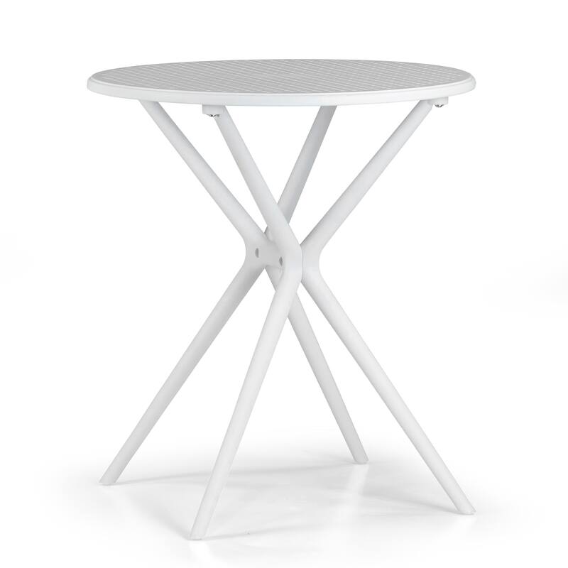 Bates White Plastic Round Dining Table