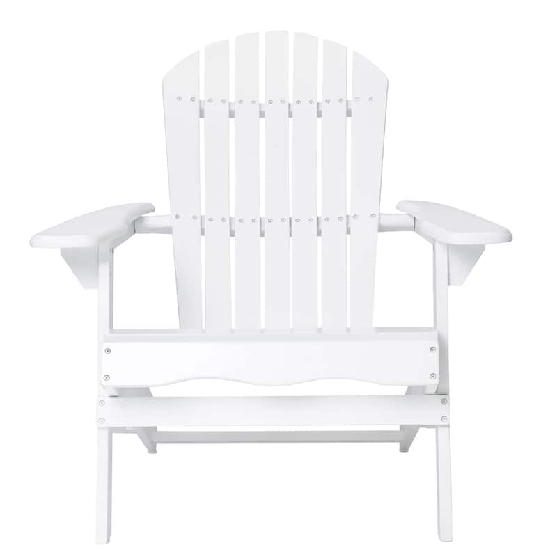Adirondack Chair Folding Patio Seating with Slatted Backrest, Leisure Chair White Reading Chair Leisure Chair