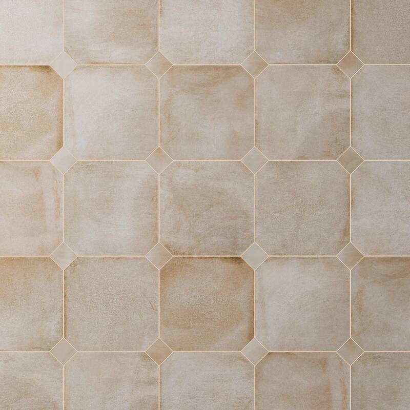 Merola Tile Laverton Octagon Arena with Taco Arena 7-7/8" x 7-7/8" Porcelain Floor and Wall Tile