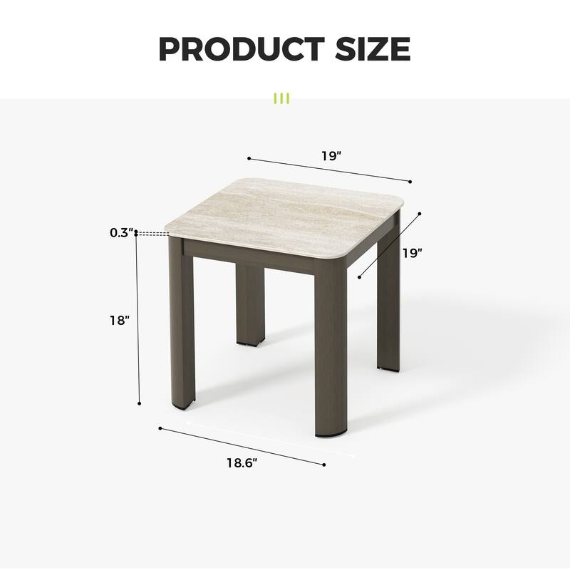 Nimbus 1-Piece Brown Aluminum Outdoor Side Table - 19 x 19