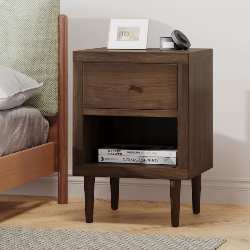 18.5'' Walnut Faux Wood Nightstand