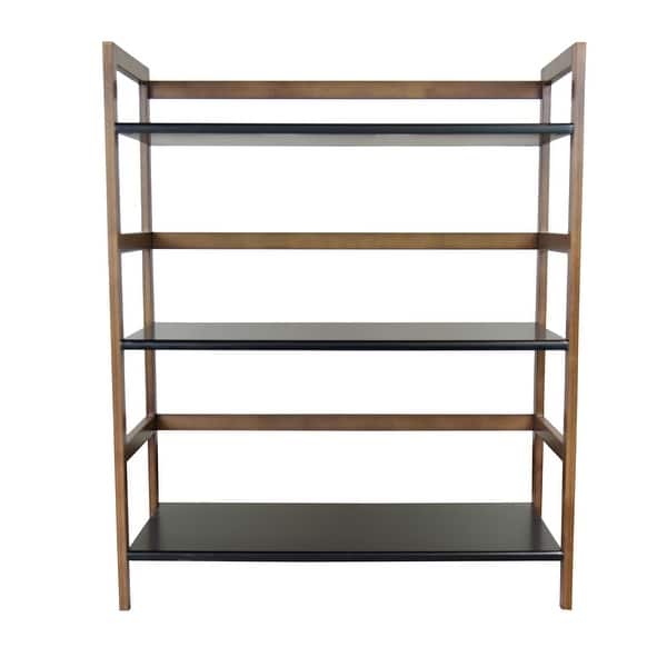Q-Max Industrial Style 5-Tier Rotating Bookcase, Vintage Storage