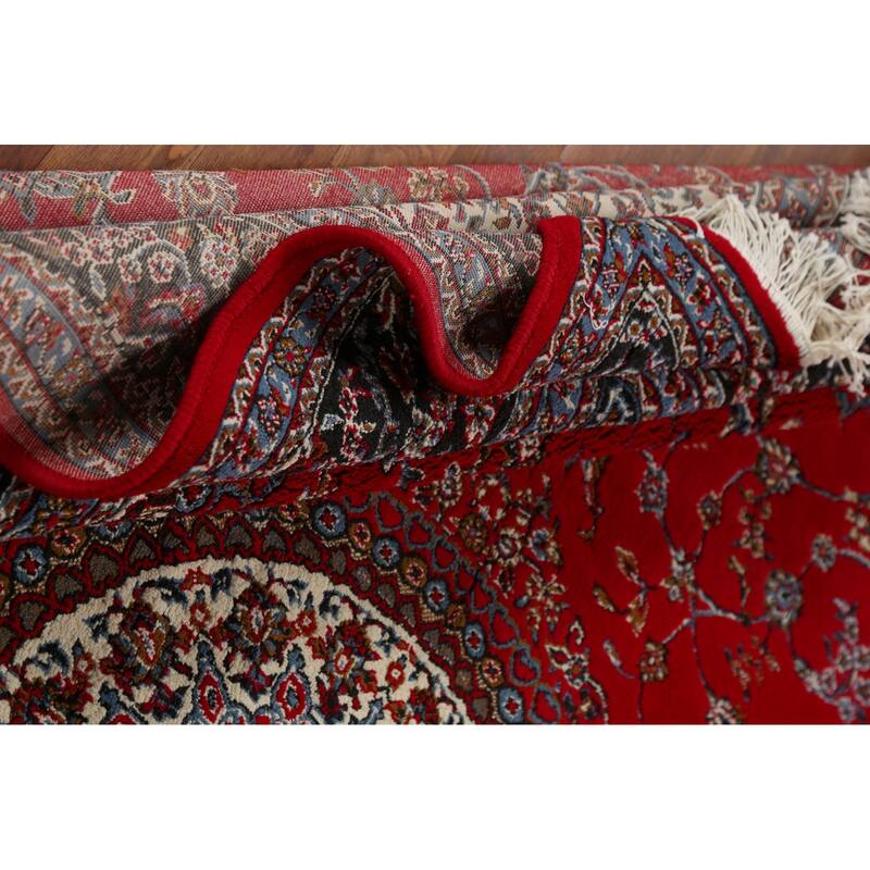 Traditional Floral Red Kashmar Turkish Area Rug Machine Made Carpet - 6'3" x 9'6"