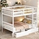 preview thumbnail 1 of 5, Twin over Twin Bunk Bed, Convertible into 2 Twin Beds with 2 Drawers, Ladder and Safety Guardrails White