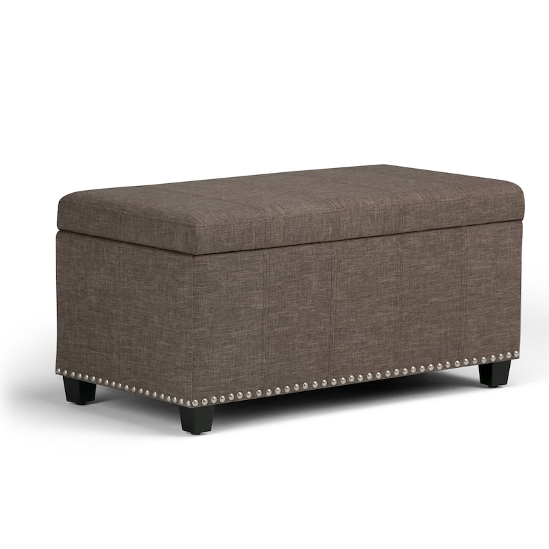 WYNDENHALL Megan 34 inch Wide Transitional Rectangle Storage Ottoman