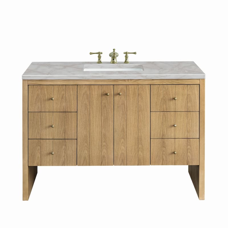 James Martin Vanities 435-V48-3VSL Hudson 48" Single Basin Wood Vanity - Light Natural Oak - Oak Finish