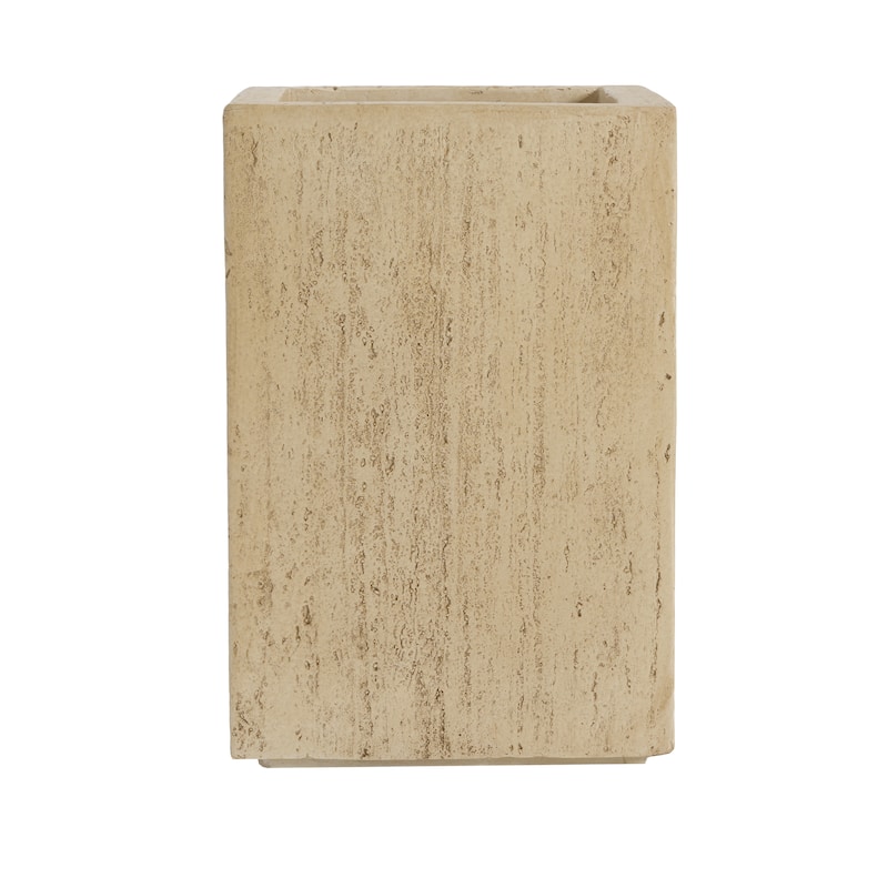 MGO Handmade Rectangle Planter Box, 19'.75'H, Travertine